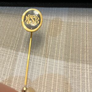 Vintage monogrammed stick pin. One small flaw below letter S.